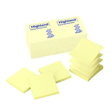 Highland™ Notes, Original Pop-up, Yellow, 3